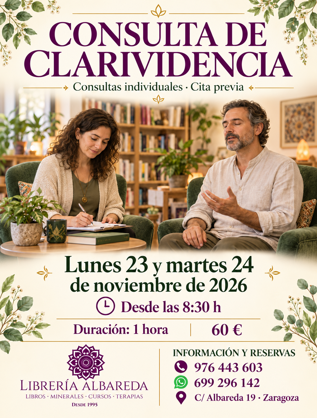 Cartel de clarividencia en Librería Albareda-1